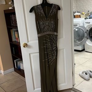 Balmain green gown with slit